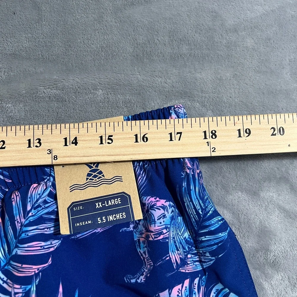 Chubbies Swim Trunks Mens 2XL New Prehistoric Blues 5.5'' Dinosaur T Rex Floral